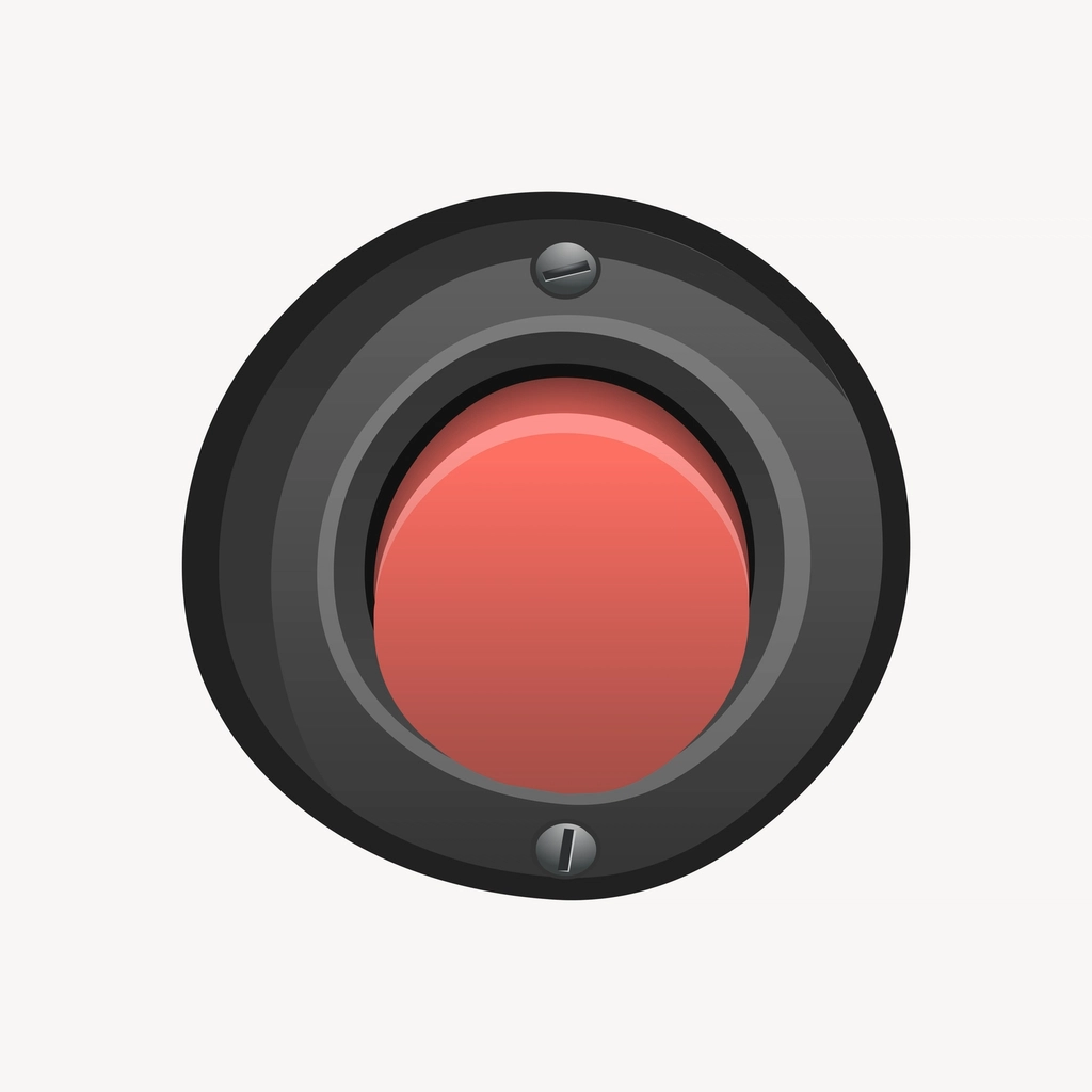 Red button, strangely deep. Ominous.